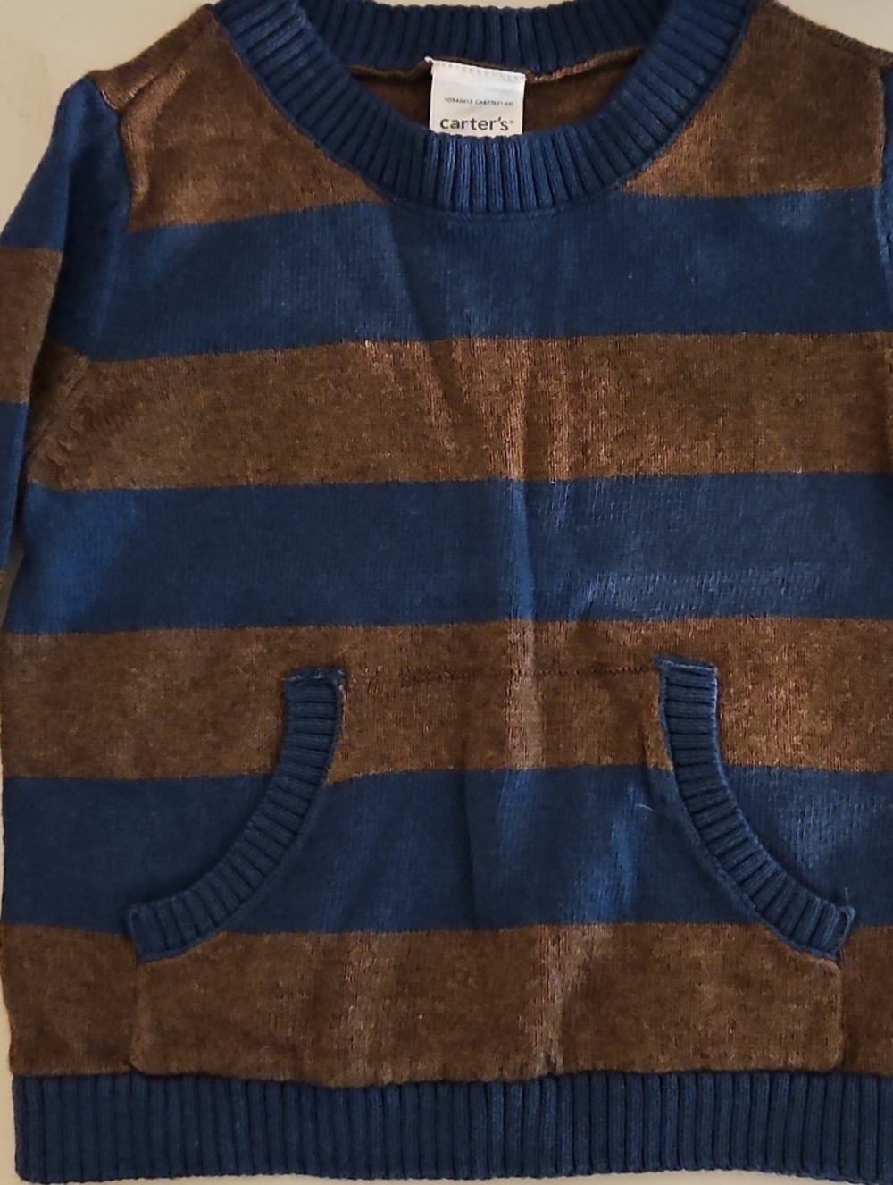 Carter's Blue and Brown Striped Boys Sweater